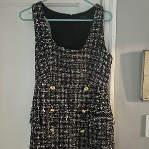 Forever 21 short tweed dress with gold buttons